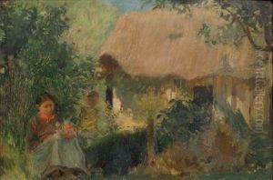 Au Jardin by Emile Rene Menard