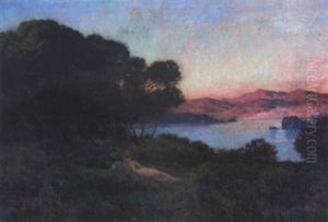Le Reve De La Nymphe Au Crepuscle by Emile Rene Menard