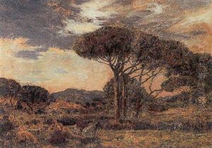 An Idyllic Landscape by Emile Rene Menard