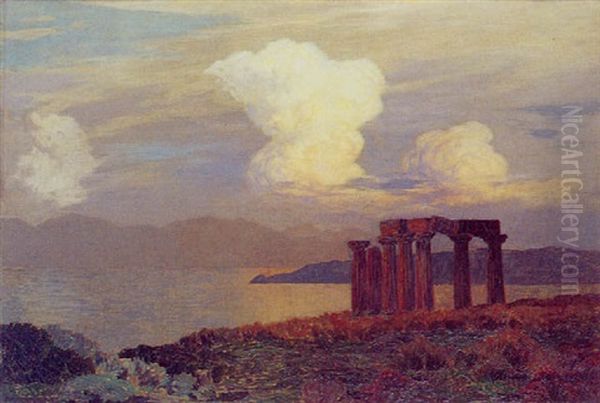 Ruines D'un Temple Antique Au Crepuscule - view 1