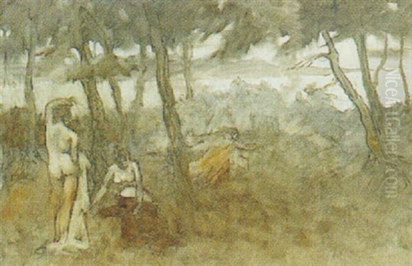 Auf Einer Waldlichtung Tanzende Nymphen - view 1