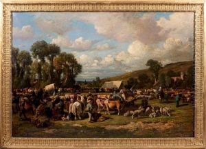 Le Marche Aux Bestiaux by Rene-Joseph Menard