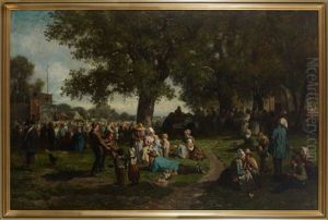 Un Jour De Fete Dans Le Pays De Caux by Rene-Joseph Menard