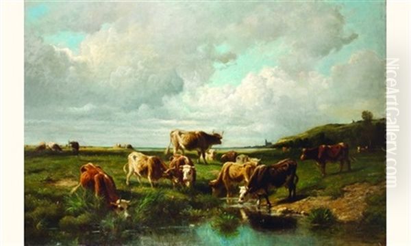 Vaches S'abreuvant - view 1