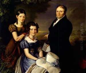 Portrait Der Aachener Familie Vonderbank by Carl Adolf Mende