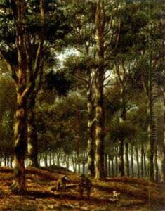 Woodworkers In A Forest by Samuel Henri Mendes Da Costa
