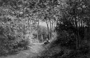 Woodgatherers On Sandy Track In A Wooded Summer Landscape by Samuel Henri Mendes Da Costa