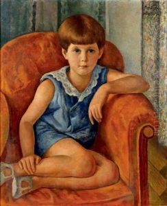 Portrait D'enfant Aux Yeux Bleus