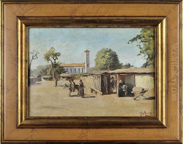 Figuras Junto A Casario Rural - view 1