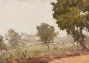 Landscape With Village And Trees by Hygino Mendonca