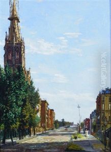Boston Street Scene by Enrico Meneghelli