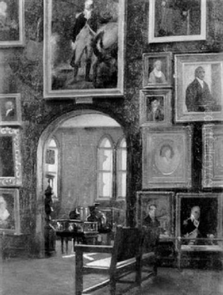In The Gallery (the Boston Athenaeum?) - view 1