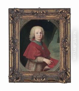 Portrait Of A Young Cardinal, Half-length, In Clerical Robes, Wearing Royal French Order Of The St. Esprit, Holding A Biretta