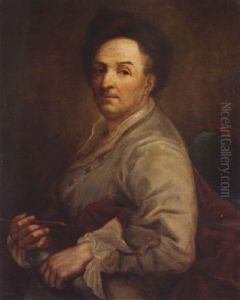 Portrait Of An Artist, In A Grey Coat And A Fur Hat, (self Portrait?) by Anton Raphael Mengs
