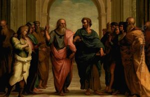 Skolen I Athen Med Platon Og Aristoteles I Filosofisk Diskussion by Anton Raphael Mengs