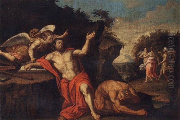 An Angel Appearing To A Hermit In A Landscape - view 1