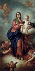 Maria Mit Dem Kind Und Engeln by Anton Raphael Mengs