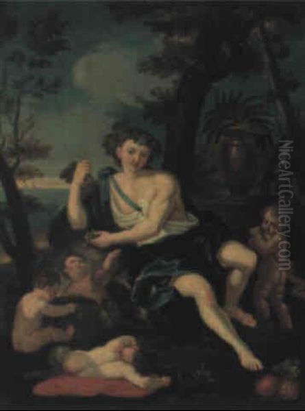 H+sten: Ung Mand Med Putti Og Vindruer - view 1