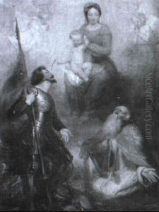 The Madonna And Child With St. George And A Bishop Saint by Anton Raphael Mengs