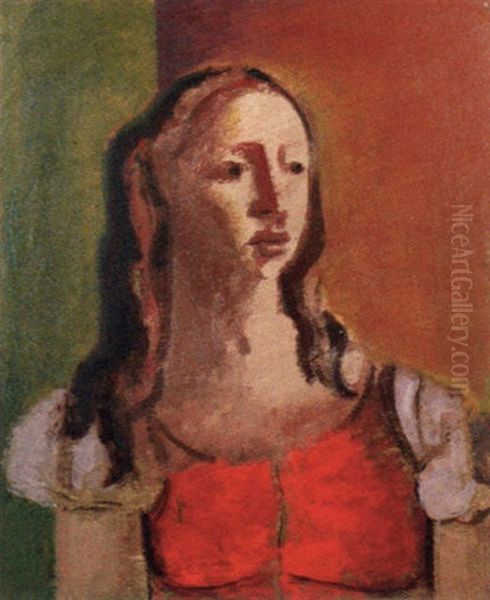 Woman In Red Waistcoat - view 1