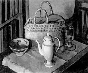 Still Life - Teapot And Basket by Bernard Meninsky