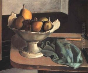 Still Life With Fruit And Knife by Bernard Meninsky