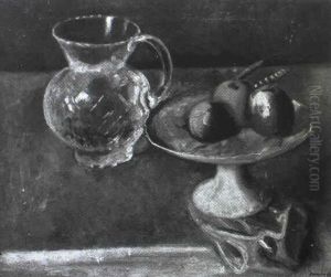 Still Life Of Fruit And A Jug by Bernard Meninsky
