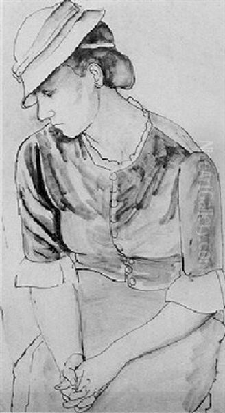 Woman With A White Hat - view 1