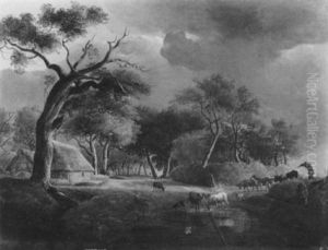 Landschaft Bei Aufziehendem Gewitter