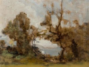 Landscape Study Verso, A Study Of Head by Barthelemy Menn