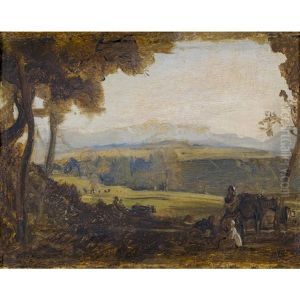 Landschaft Mit Rastender Bauernfamilie by Barthelemy Menn