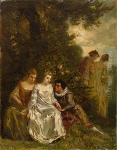 Chivalric Scene In A Park