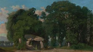Landschaft In Reignier Bei Genf Mit Dem Pierre Aux Fees