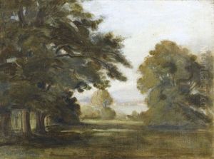 Waldlichtung Mit Blick Auf Einen See by Barthelemy Menn
