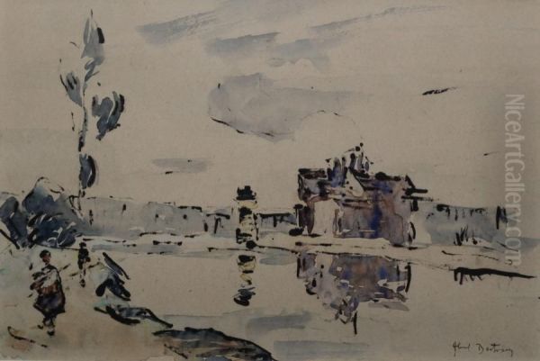 Promeneurs En Bord De Riviere - view 1