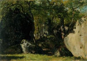 Felsbrocken Im Wald by Barthelemy Menn