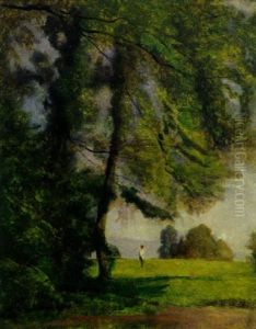 Bauer Unter Einem Baum Am Waldrand by Barthelemy Menn