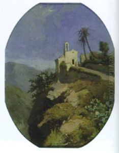 Sudliche Landschaft Mit Kapelle by Barthelemy Menn