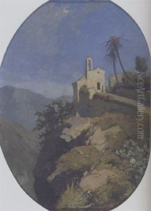 Sudliche Landschaft Mit Kapelle by Barthelemy Menn