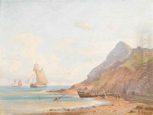 Strandpartie Mit Altem Boot Strandpartie Mit Altem Boot