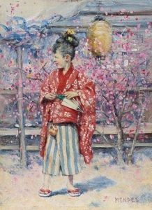 Girl In A Japanese Garden, Spring