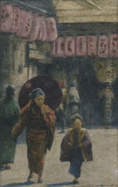 A Busy Japanese Street - view 1