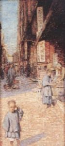 A Street Scene, Hong Kong by Mortimer Luddington Menpes