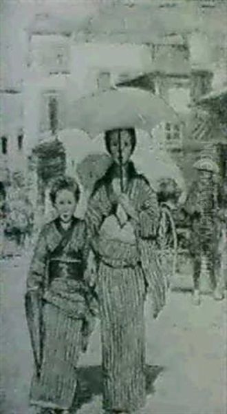 A Japanese Street Scene - view 1