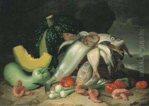 Nature Morte Aux Poissons by Antonio Mensaque