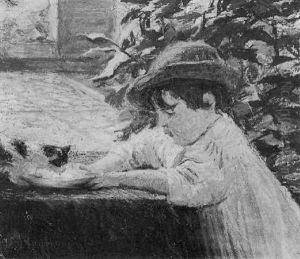 Madchen Mit Katze by Frieda Menshausen-Labriola