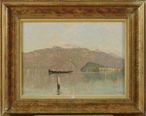 En Gondole Sur Un Lac Dans Le Nord De L"italie by Edouard (John) Menta