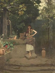Jeune Femme Au Puits by Edouard (John) Menta