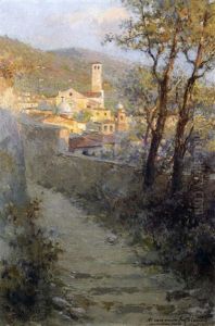 Basilica Di S. Chiara Ad Assisi, Da Una Stradicciuola Che Conduce All Rocca