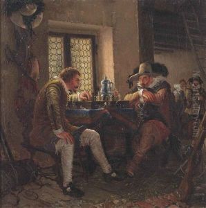 Die Schachpartie by Adolph von Menzel